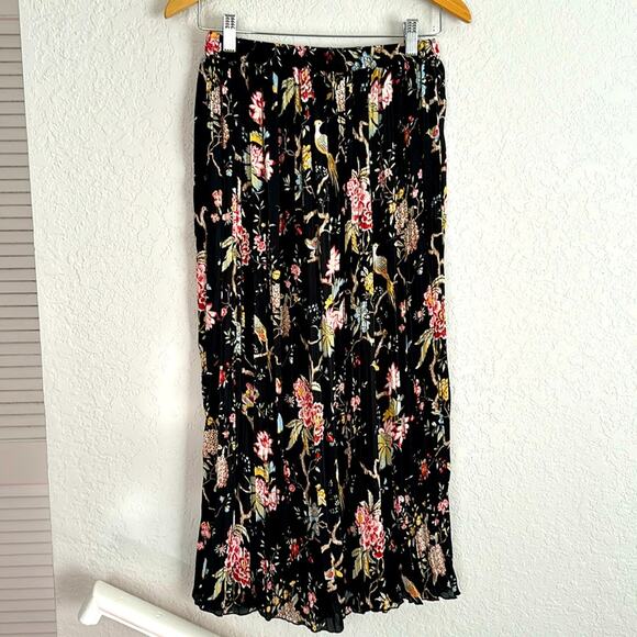NEW GP & J Baker x H&M Grunge Midi Skirt Birds Floral Cottage Boho Indie Fall - Picture 2 of 9